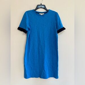 Boden Emily Short Sleeved Ruffle Cotton Dress in Brilliant Blue, size 2R